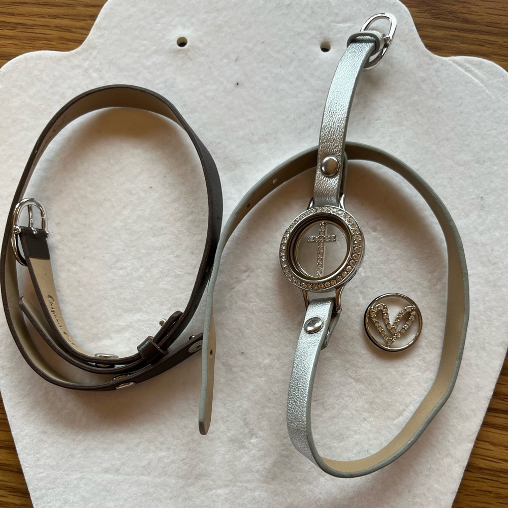 Origami Owl Twist Locket Leather Bracelet